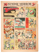 "SUPERMAN" 1939-1943 LOT OF 21 SUNDAY PAGE COMIC STRIPS.