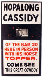 HOPALONG CASSIDY PERSONAL APPEARANCE POSTER.