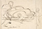 SUPERMAN ARTIST-CREATOR JOE SHUSTER ORIGINAL CONCEPT ART FOR FIRST SUPERBOY COVER.