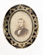 LINCOLN 1865 BEAUTIFULLY CONSTRUCTED OVAL MOURNING BROOCH FROM THE PHILIP G. STRAUS COLLECTION.