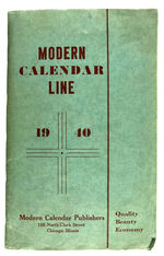 "MODERN CALENDAR LINE 1940" SALESMAN'S SAMPLE EXTENSIVE LARGE CATALOG.