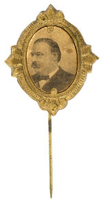 CLEVELAND UNLISTED CARDBOARD PHOTO ON BRASS SHELL STICKPIN.