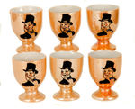 CHARLIE McCARTHY CHINA EGG CUPS WITH BOX.