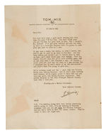 TOM MIX LETTER WITH REFERENCE TO SHORTAGE OF PREMIUM "TM" BAR GUN.