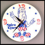 "SPIRO AGNEW CELLULOID WALL CLOCK