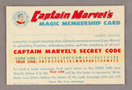 MINT "CAPTAIN MARVEL'S MAGIC MEMBERSHIP CARD."