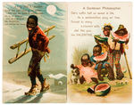 BLACK AMERICANA VALENTINE POSTCARD SERIES LOT OF FOUR.