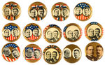 McKINLEY AND ROOSEVELT COLLECTION OF 13 JUGATES FROM 1900 PLUS ONE COATTAIL.