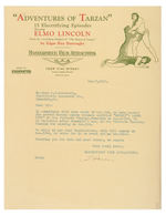 "ADVENTURES OF TARZAN" ELMO LINCOLN THEATER BOOKING LETTERHEAD.