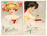 JOHN WINSCH VALENTINE SERIES LOT OF FOUR EMBOSSED POSTCARDS.