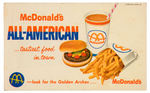 “McDONALD’S"  FREE FOOD PROMO POSTCARD.