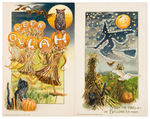 JOHN WINSCH HALLOWEEN 1913 SET OF FOUR EMBOSSED POSTCARDS WITH BLACK CATS.