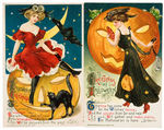 JOHN WINSCH HALLOWEEN 1911 SET OF FOUR EMBOSSED POSTCARDS.