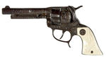 HUBLEY EARLY CAST IRON “TEXAN” CAP PISTOL WITH COLT INSET DESIGN.