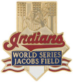 CLEVELAND INDIANS WORLD SERIES AND ALL STAR PAIR OF PINS.