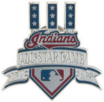 CLEVELAND INDIANS WORLD SERIES AND ALL STAR PAIR OF PINS.