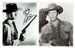 CLINT WALKER AS CHEYENNE/HUGH O’BRIAN AS WYATT EARP SIGNED PHOTO PAIR.