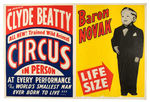 "CLYDE BEATTY CIRCUS" POSTER WITH BARON NOVAK.