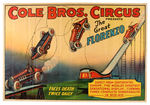 "COLE BROS. CIRCUS - THE GREAT FLORENZO" POSTER.