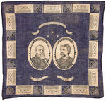 ELEGANT 1892 "BENJ. HARRISON" AND "WHITELAW REID" JUGATE BANDANNA.