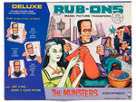 "THE MUNSTERS DELUXE RUB-ONS MAGIC PICTURE TRANSFERS" SET.