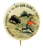 RARE 1905 GUN CLUB BUTTON FROM HAKE COLLECTIONS & CPB.