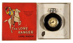 "THE LONE RANGER LAPEL WATCH" BOXED WITH GUN HOLSTER FOB.