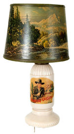 HOPALONG CASSIDY BULLET LAMP BY ALADDIN WITH SHADE.