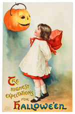 ELLEN CLAPSADDLE HALLOWEEN SERIES EMBOSSED POSTCARD TRIO.