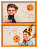 HALLOWEEN 1920s SET OF FOUR POSTCARDS WITH CHILDREN.