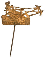 "HUMMER" ORNATE EMBOSSED BRASS PLOW ADVERTISING STICKPIN.