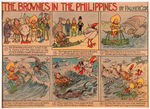 “THE BROWNIES IN THE PHILLIPINES” LOT OF FOUR SUNDAY PAGES W/ROOSEVELT.