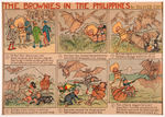 “THE BROWNIES IN THE PHILLIPINES” LOT OF FOUR SUNDAY PAGES W/ROOSEVELT.