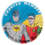 "CHARTER MEMBER BATMAN & ROBIN SOCIETY" FULL DISPLAY BOX OF BUTTONS.