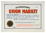 "BARBERS HAIRDRESSERS AND COSMETOLOGISTS/MEAT CUTTERS" UNION SIGN PAIR.