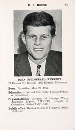 JOHN F. KENNEDY'S FIRST 1947 LISTING AS FRESHMAN CONGRESSMAN IN "PUBLIC OFFICERS OF MASSACHUSETTS."