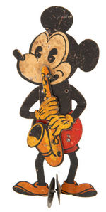 MICKEY MOUSE SAXOPHONE PLAYER MECHANICAL TOY.