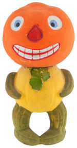 HALLOWEEN PUMPKIN-HEADED VEGETABLE MAN CANDY CONTAINER.