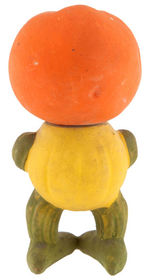 HALLOWEEN PUMPKIN-HEADED VEGETABLE MAN CANDY CONTAINER.