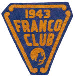 SUPERMAN-TIM CLUB RELATED “1943 FRANCO CLUB” PATCH.