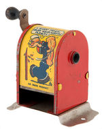 POPEYE PENCIL SHARPENER AND TIN.