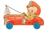 “ELMER FUDD FIRE CHIEF” BRICE PULL TOY.