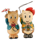 MARX PORKY PIG WITH UMBRELLA & ”COWPUNCHER PORKY” WIND-UP PAIR.