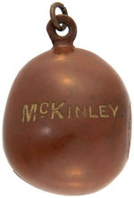 McKINLEY FOUR REAL PHOTO STICKPINS AND RARE CELLULOID FIGURAL CHESTNUT.