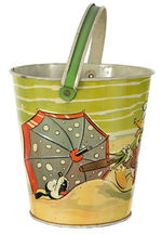 DISNEY MULTI-CHARACTER EMBOSSED SAND PAIL.