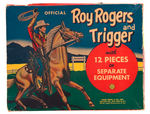 "OFFICIAL ROY ROGERS AND TRIGGER" MARX PLASTIC FIGURES BOXED WITH ACCESSORIES.