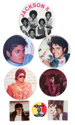 MICHAEL JACKSON BUTTON GROUP INCLUDING EARLY 4" FOR "JACKSON 5."