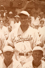 1937 CIUDAD TRUJILLO TEAM PHOTO WITH LEGENDARY PLAYERS INCLUDING GIBSON, PAIGE AND BELL.