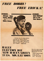 RARE NEW HAVEN NINE BLACK PANTHERS RALLY POSTER "FREE BOBBY! FREE ERIKA!".