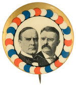 McKINLEY/ROOSEVELT GRAPHIC AND SCARCE 1900 JUGATE BUTTON.